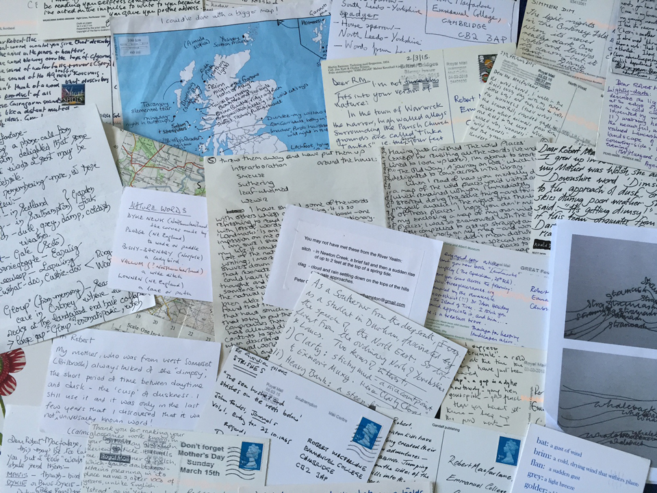 letters and postcards sent to Robert Macfarlane