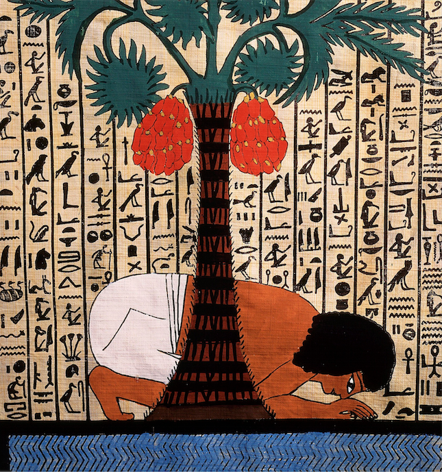 Egyptian man under tree