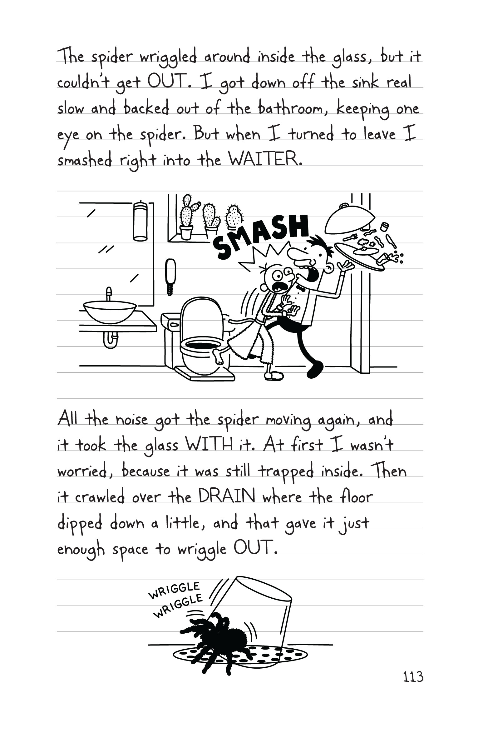 boys scared, spider