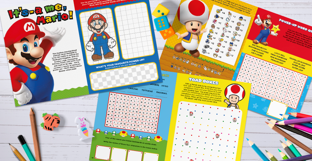 Super Mario activity sheets