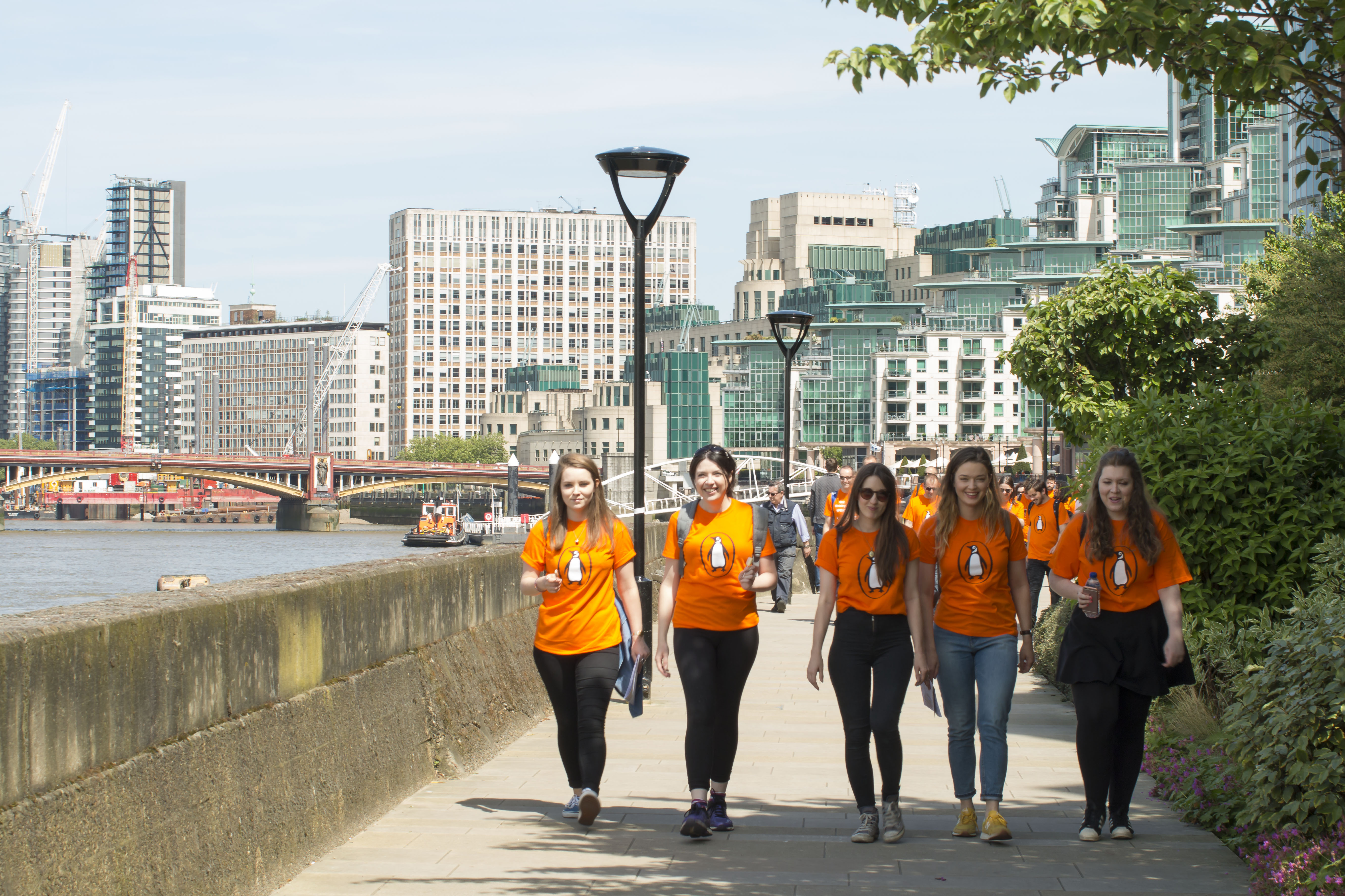 Some of the Penguin Random House colleagues walking this year's charity fundraising tradition, The Walk 