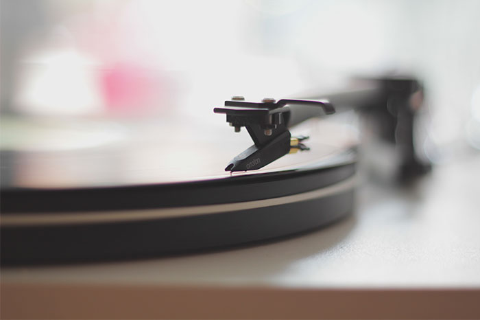 Vinyl record playing 