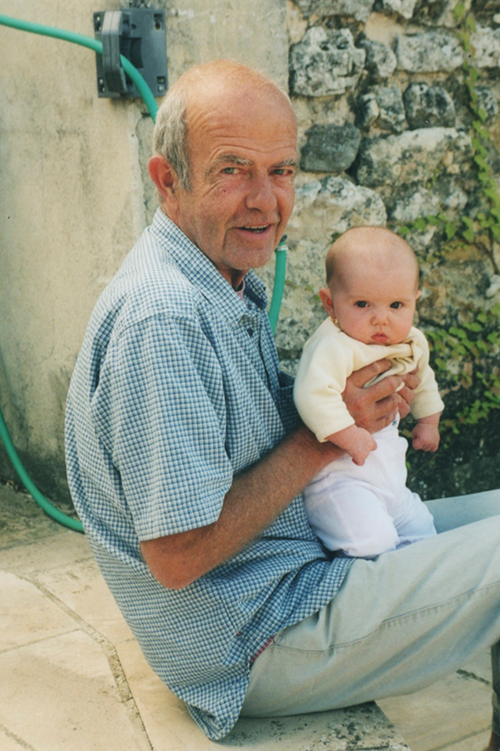 John Burningham with grandchild Hattie