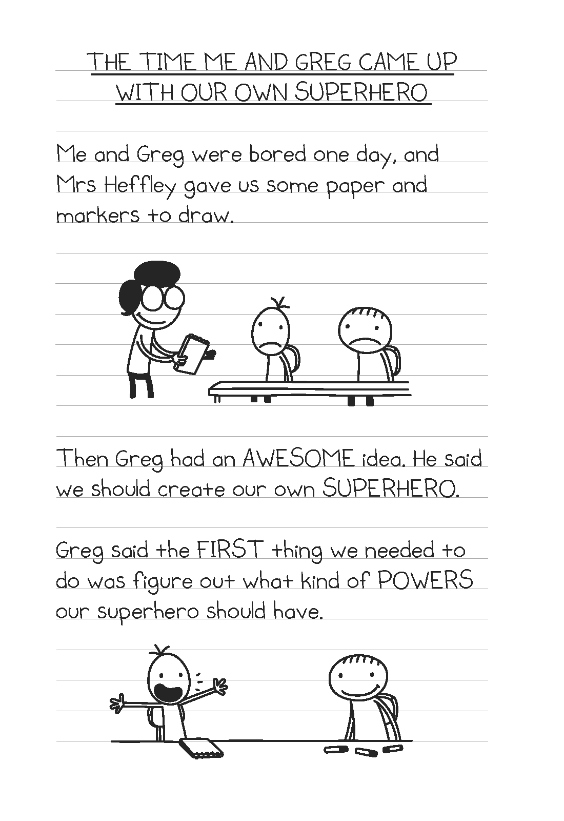 diary of an awesome friendly kid extract page 1