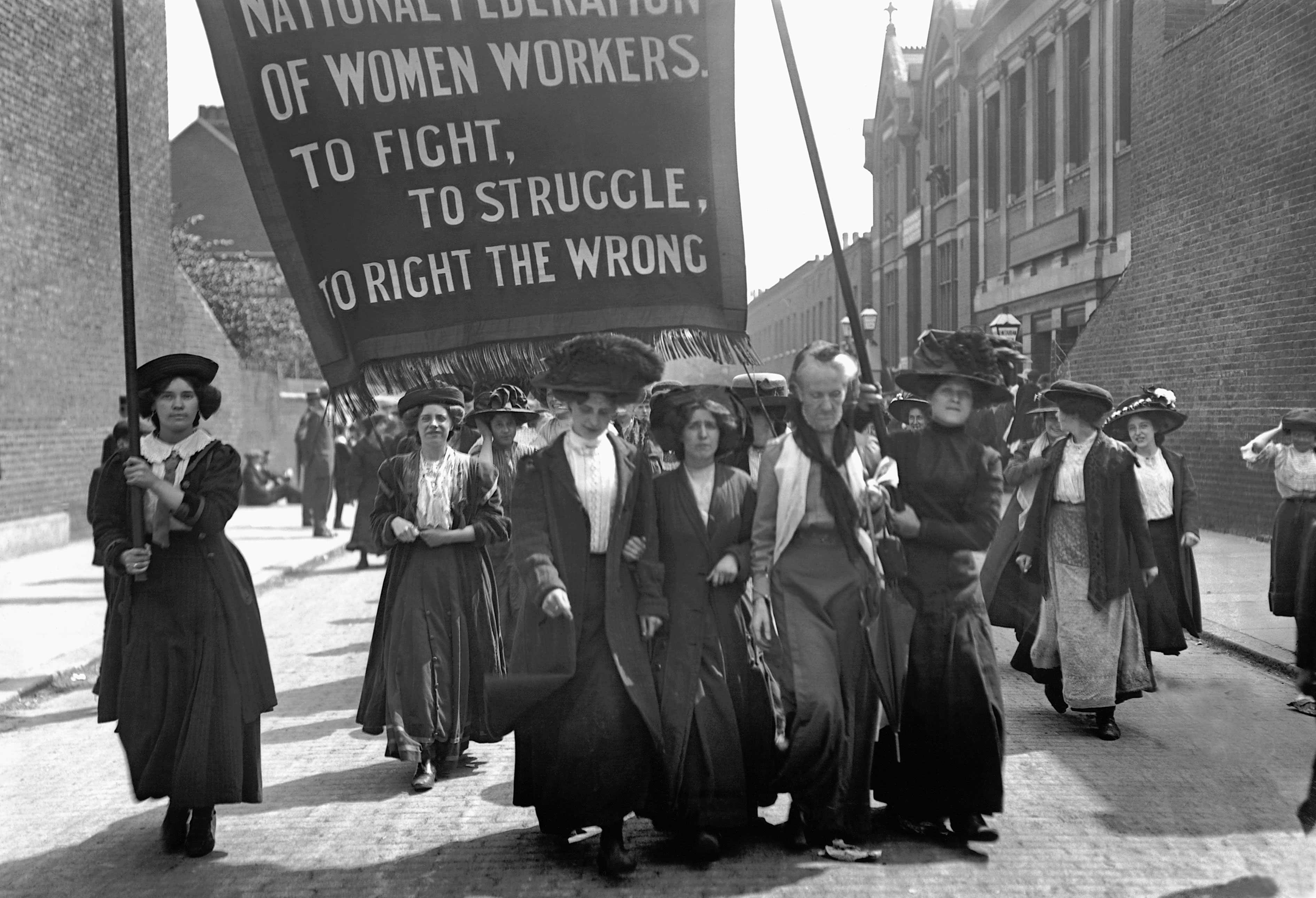 A suffragette march by the National Federation of Women Workers in London, 1911. Photo: Getty