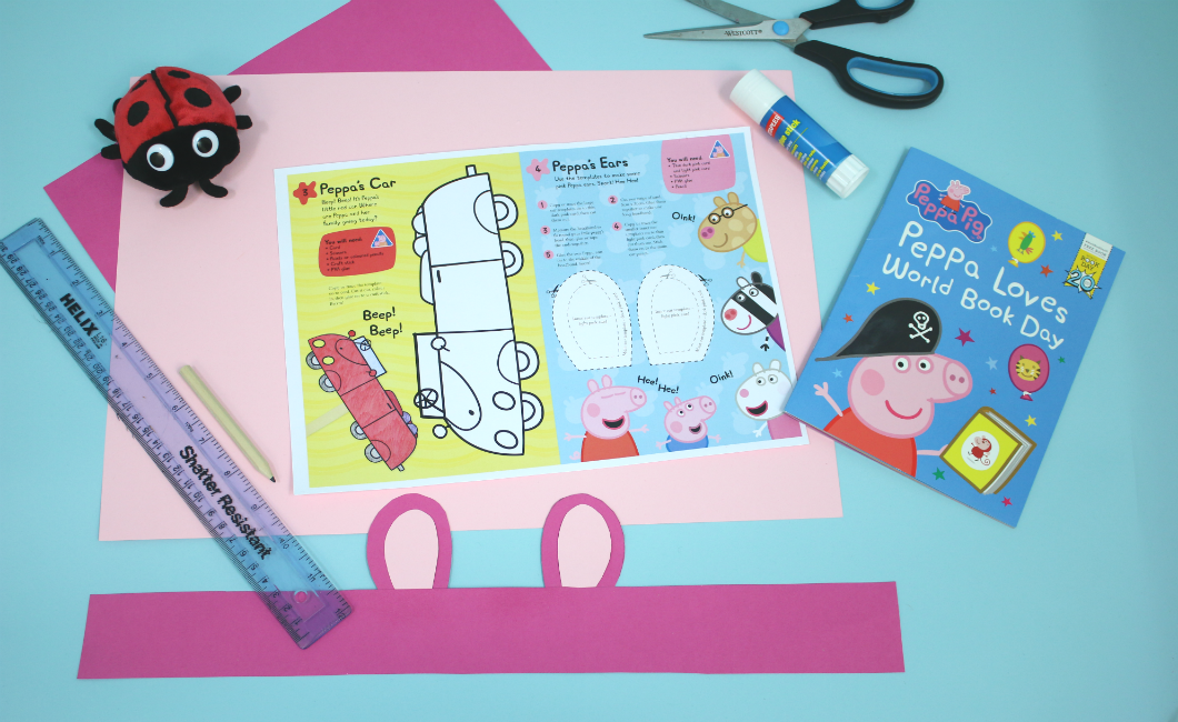 Make Peppa Pig ears and costume