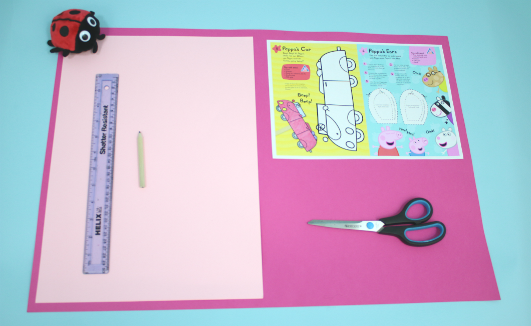 Make Peppa Pig ears and costume