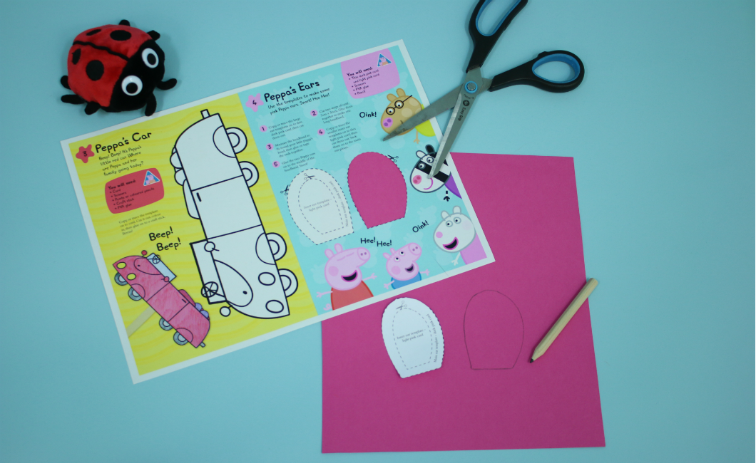 Make Peppa Pig ears and costume