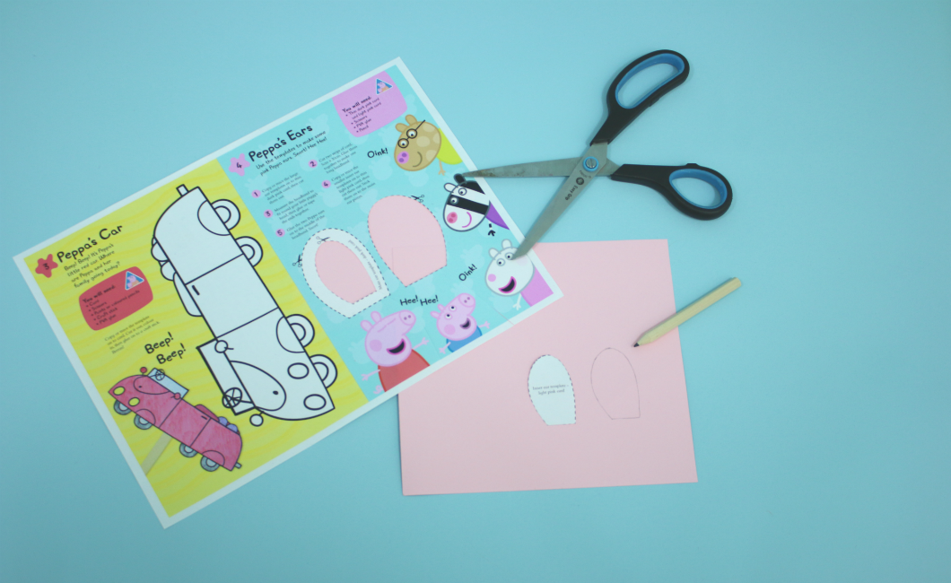 Make Peppa Pig ears and costume