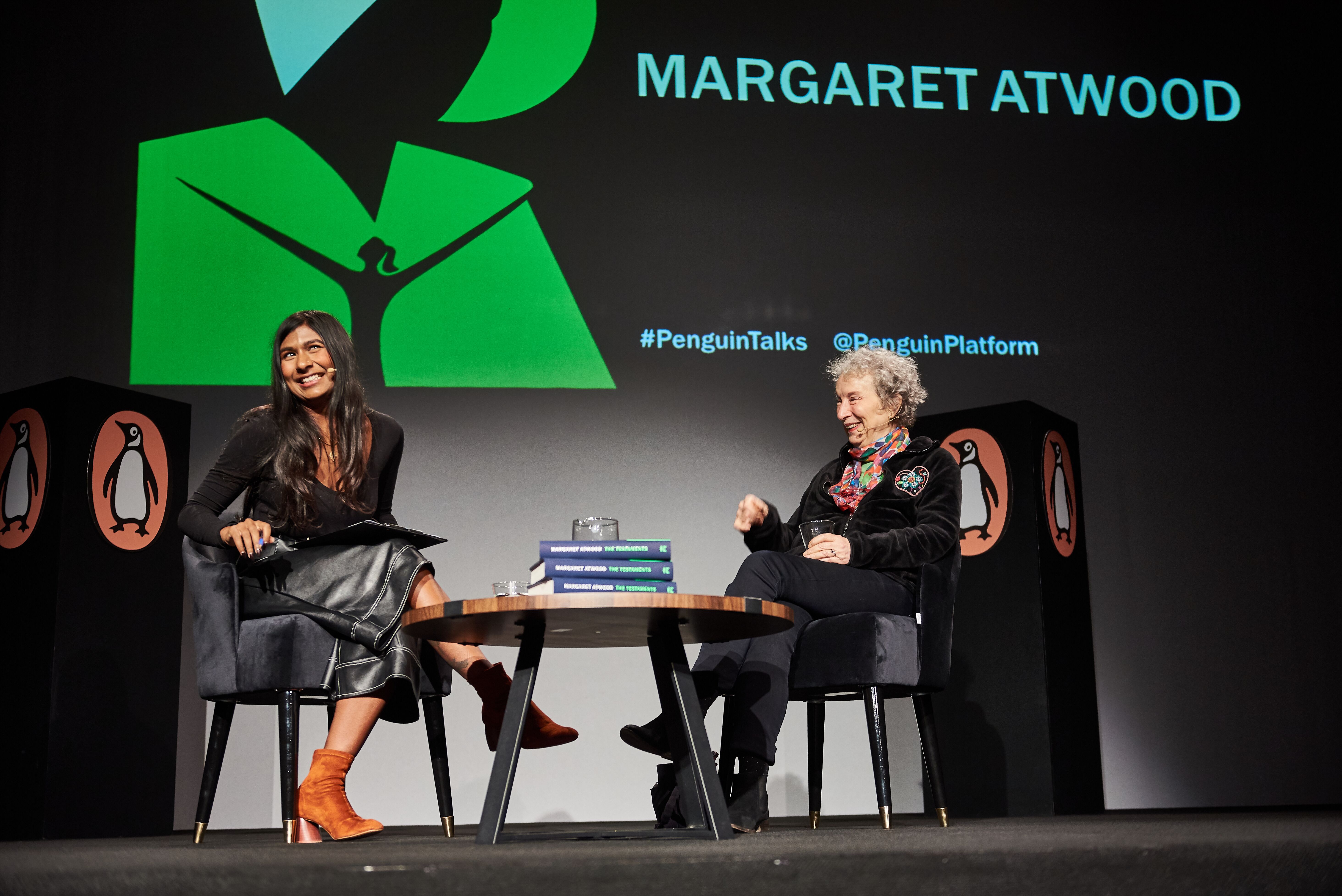 Ash Sarkar and Margaret Atwood at Penguin Talks in Salford