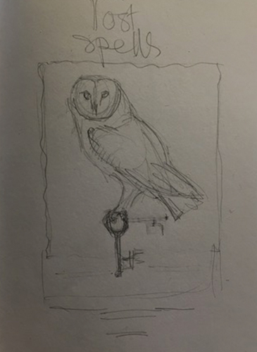 An early sketch of the inside cover