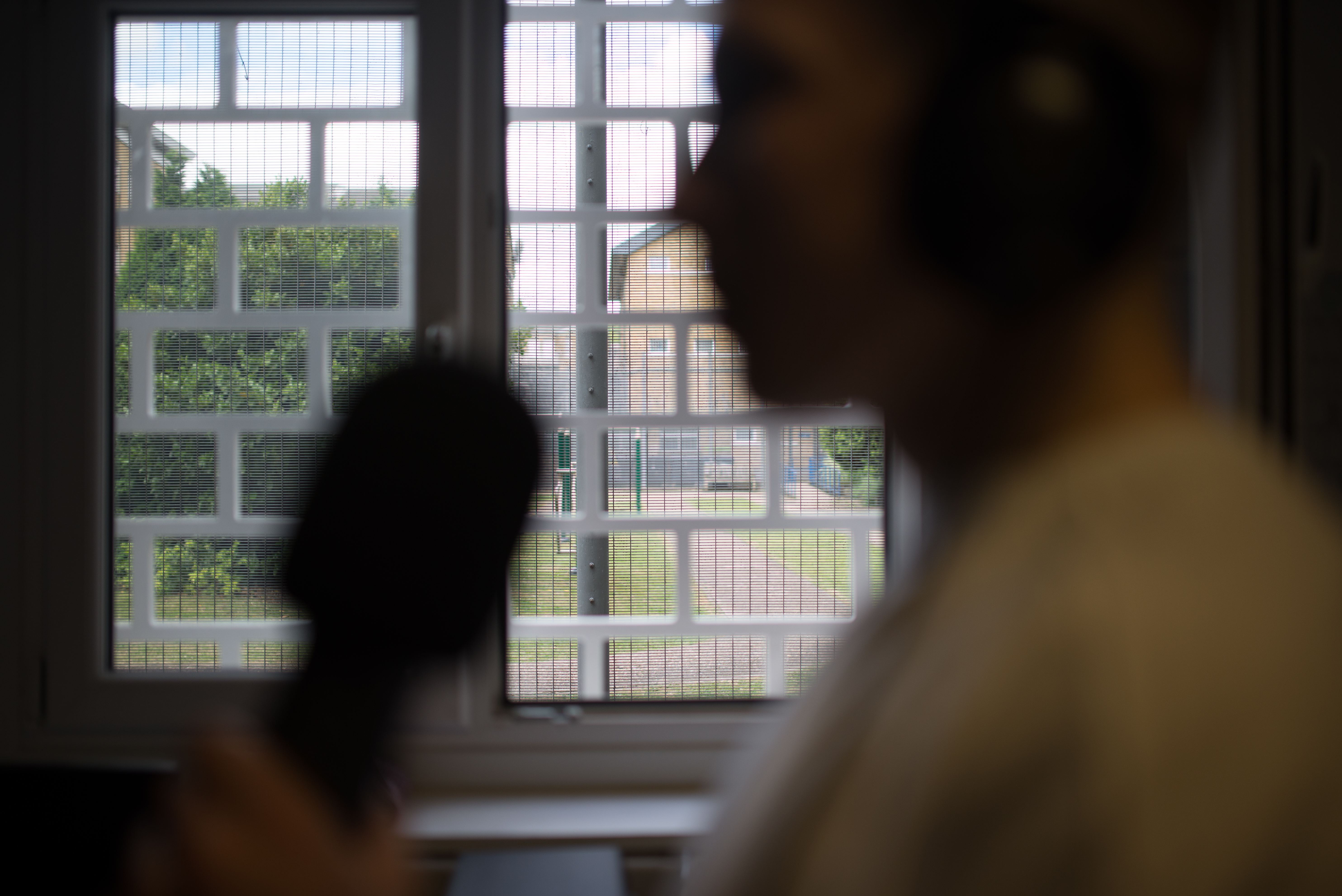 A photo of a prisoner broadcasting on the prison radio