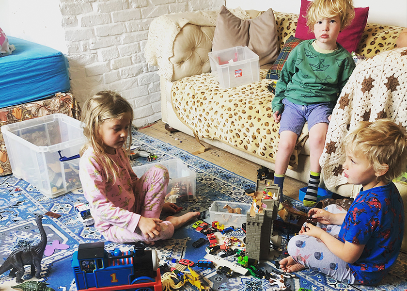 Clover Stroud's children learn at home