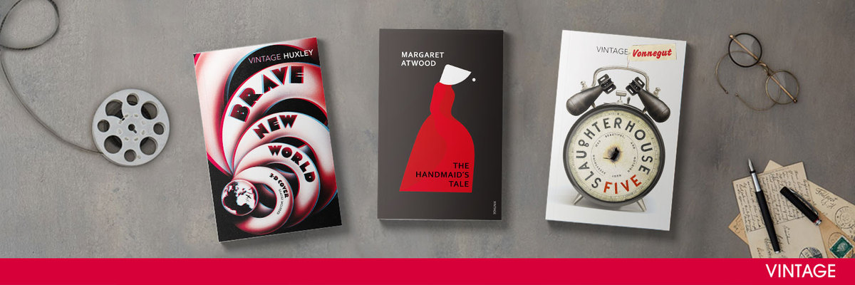 Photography of Slaughterhouse 5, The Handmaid's Tale and Brave New World