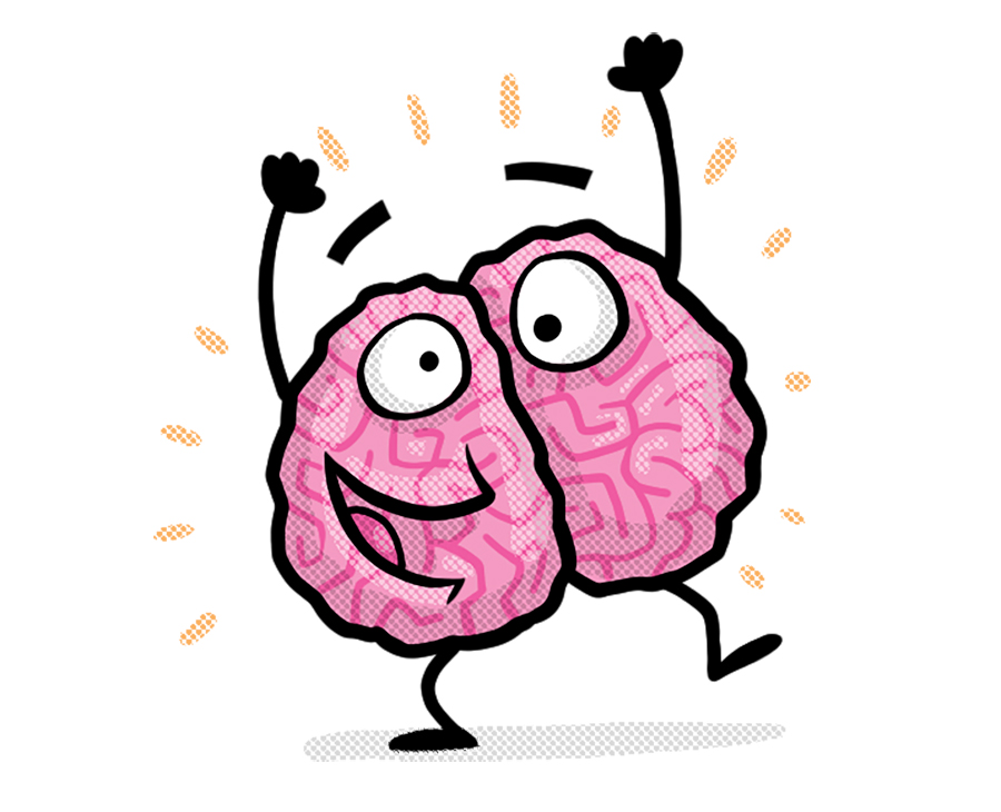 An illustration of a happy looking brain from Operation Ouch!: The HuManual