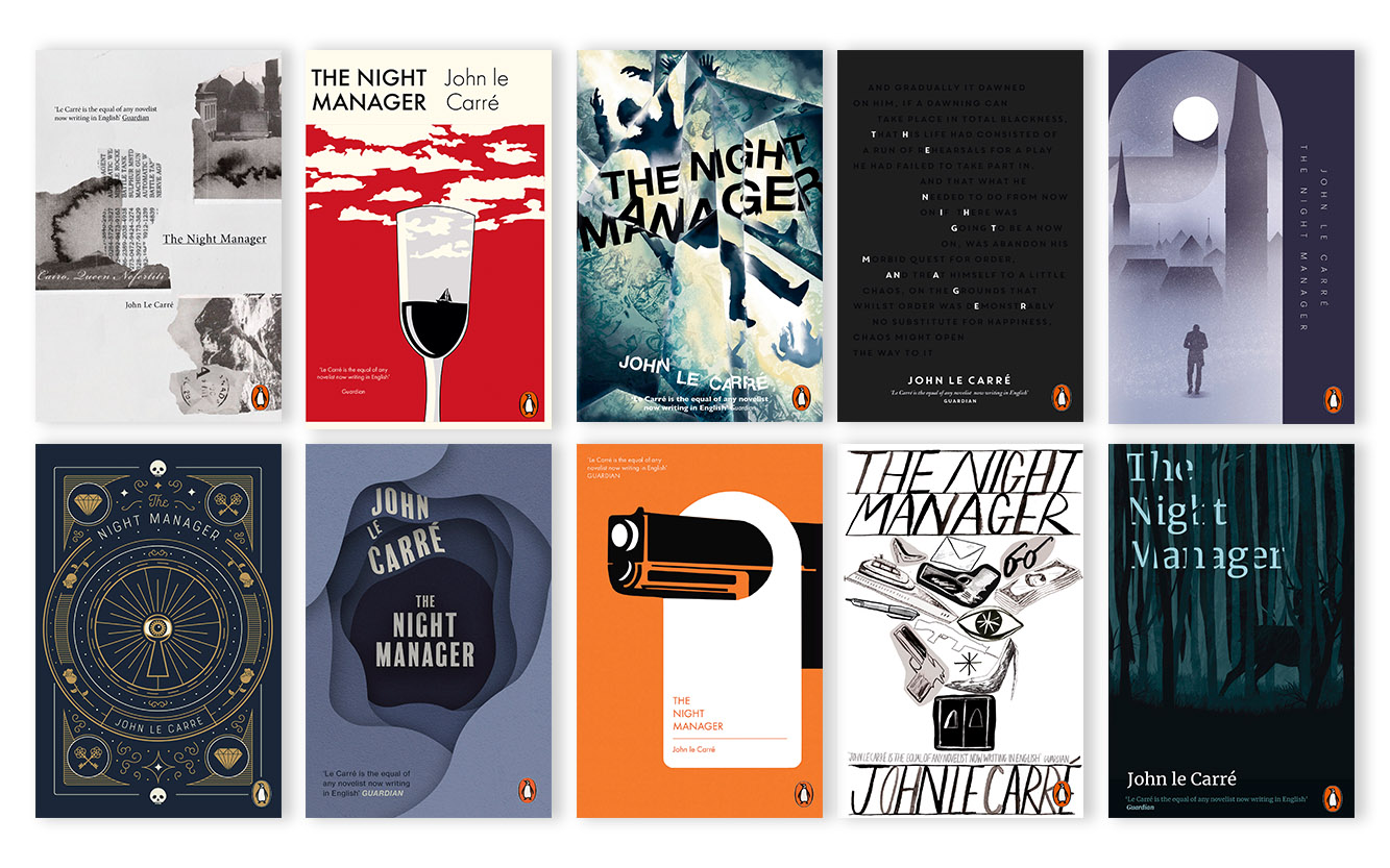 Ten shortlisted designs for the Adult Fiction Student Design Award