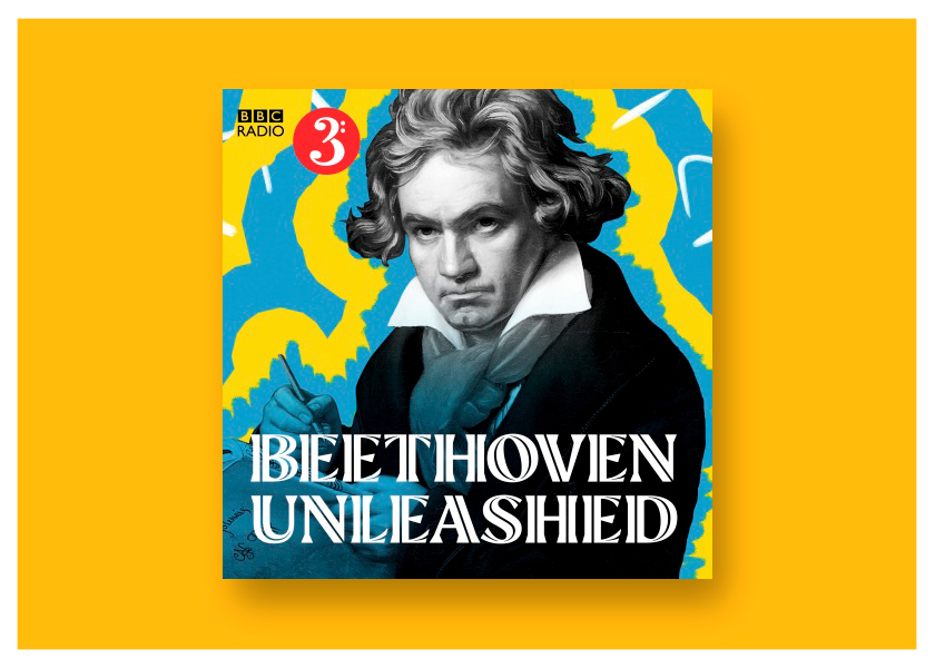 Beethoven Unleashed cover on a yellow background.