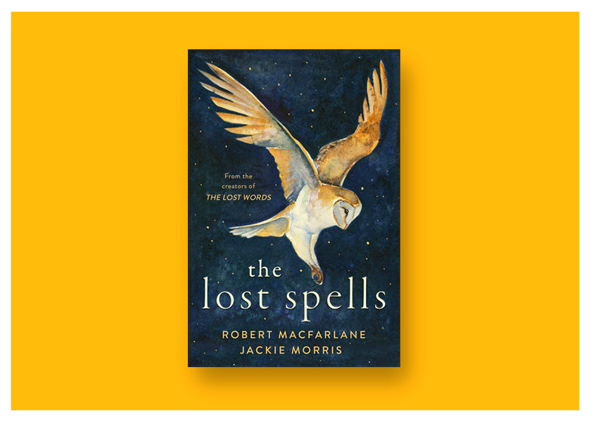Cover of The Lost Spells on a yellow background.