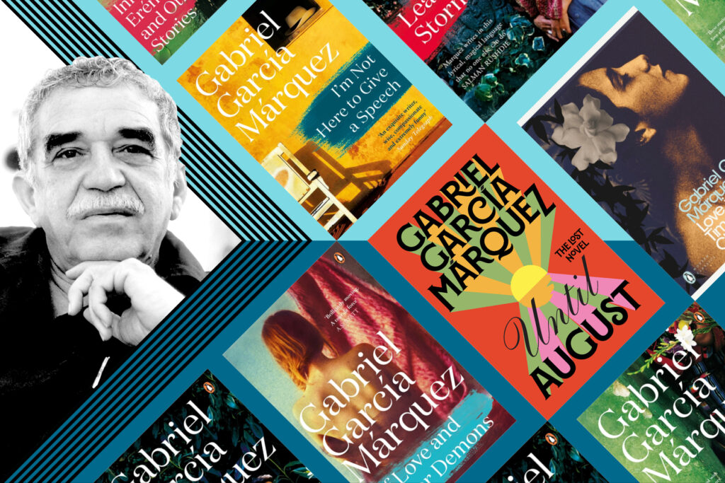 Image of Gabriel Garcia Marquez and his book covers