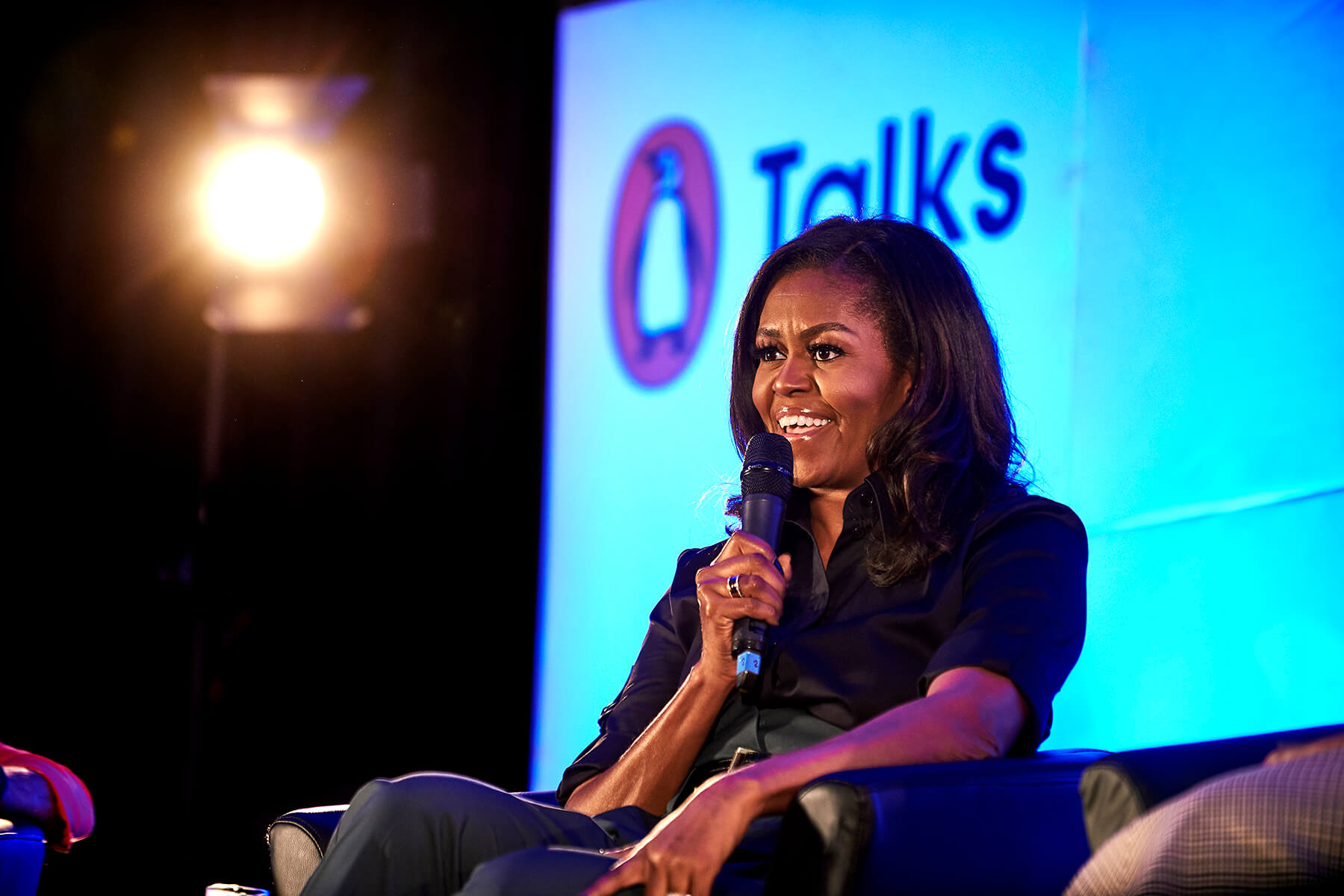 Michelle Obama speaks at Elizabeth Garrett Anderson School