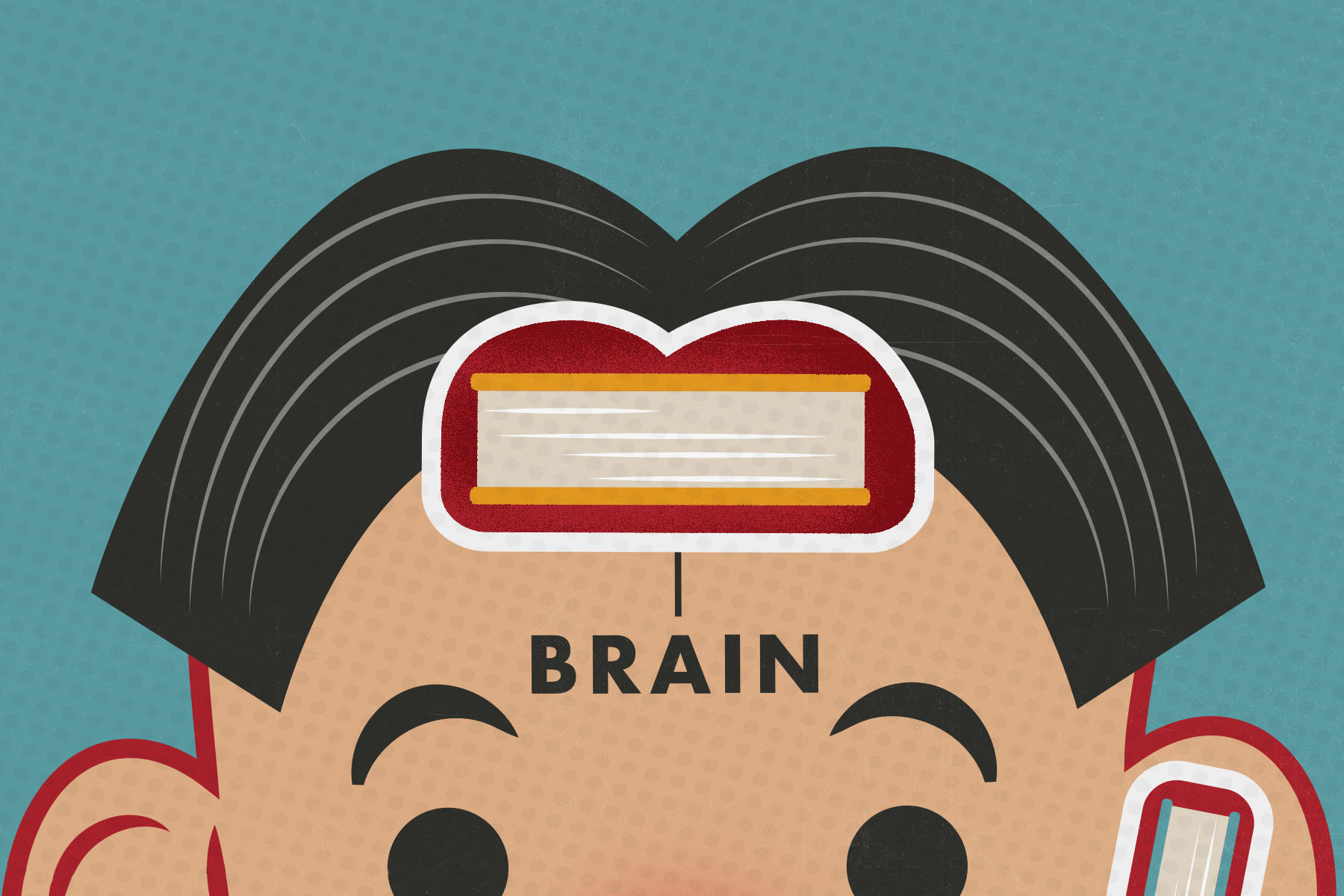 A boardgame-style illustration of the brain