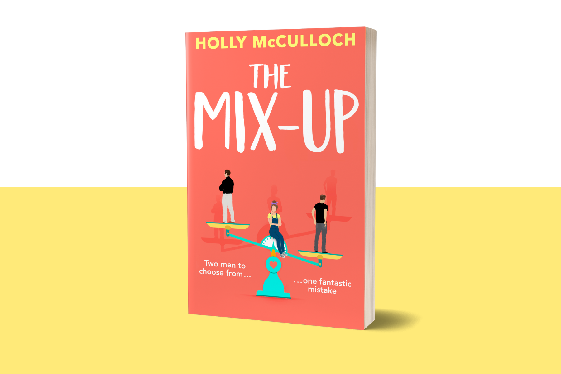 The Mix-Up by Holly McCulloch in paperback against a white and yellow background.