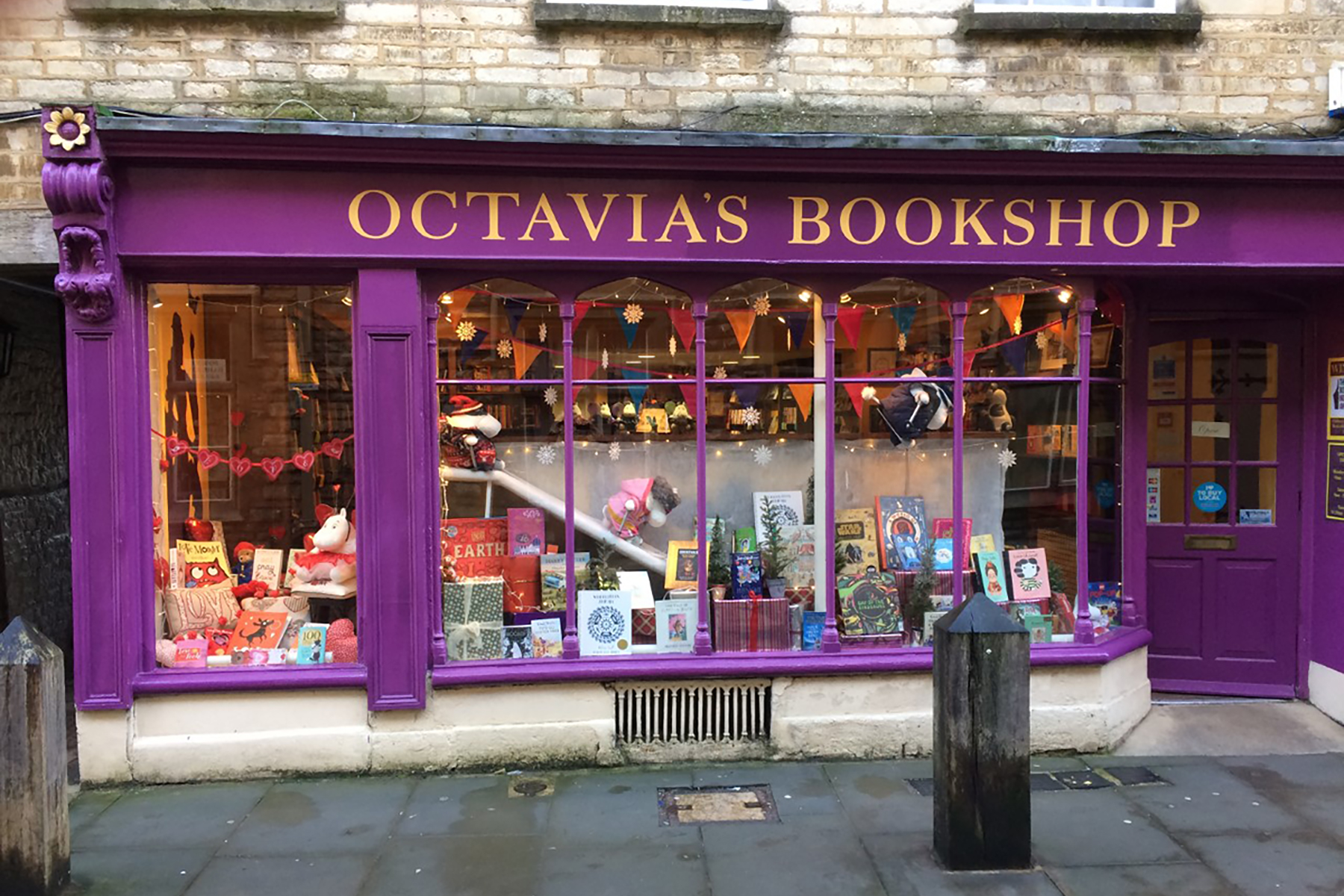 A photo of the outside of Octavia's Bookshop in Gloucestershire