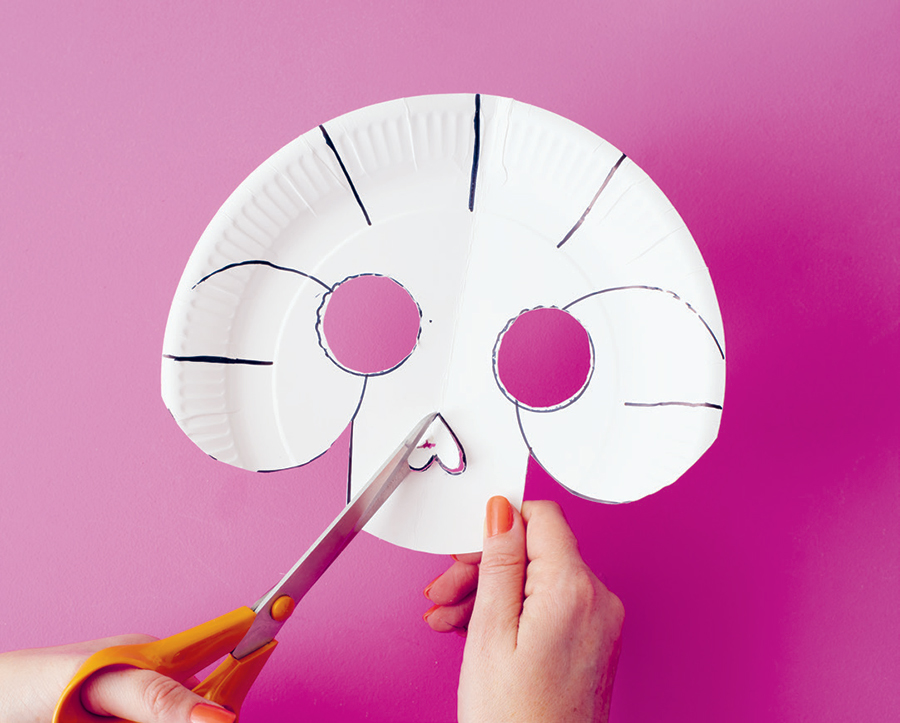 Make a skeleton mask for Halloween