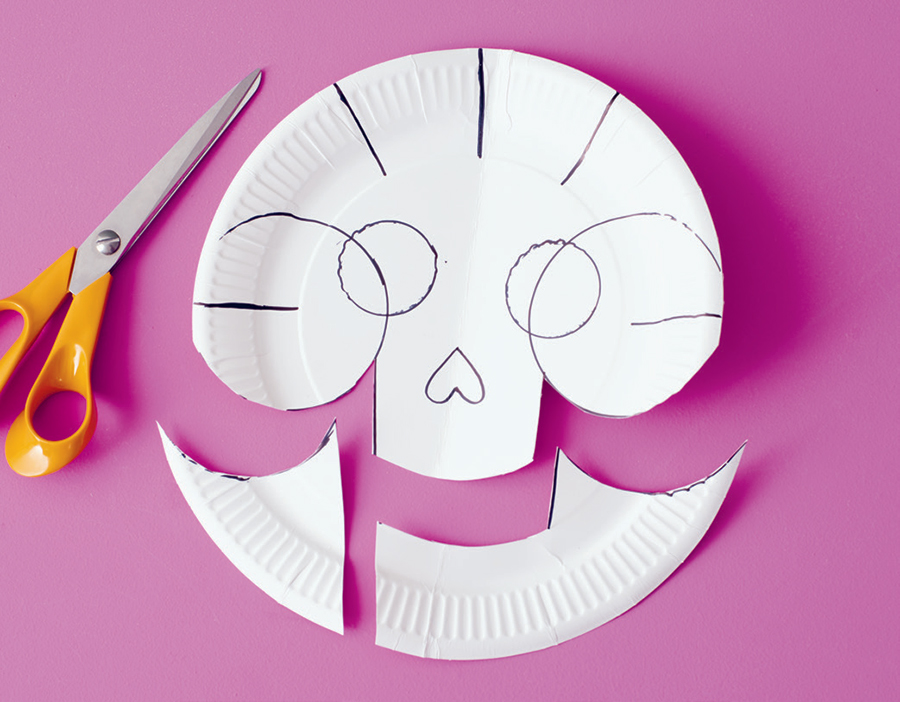 Make a skeleton mask for Halloween