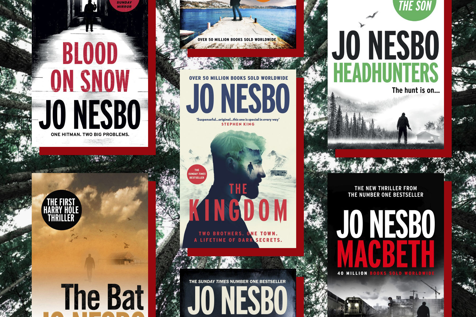 Image featuring a selection of Jo Nesbo book covers
