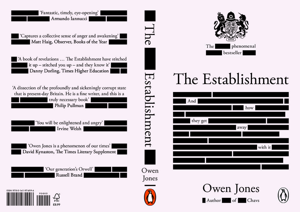 The Establishment cover design by Toby Clarke