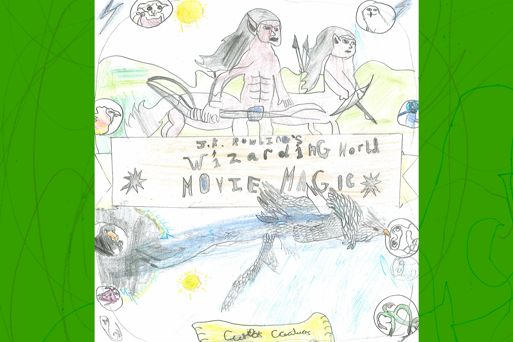 A book cover drawn by a child