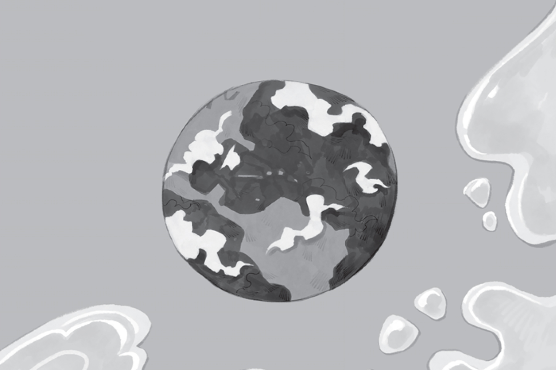 An illustration from Princess Olivia Investigates: The Wrong Weather showing the Earth from outer space