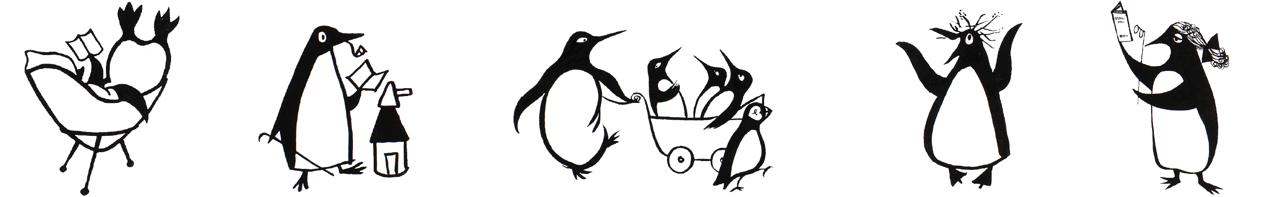 A series of archive Penguin logos