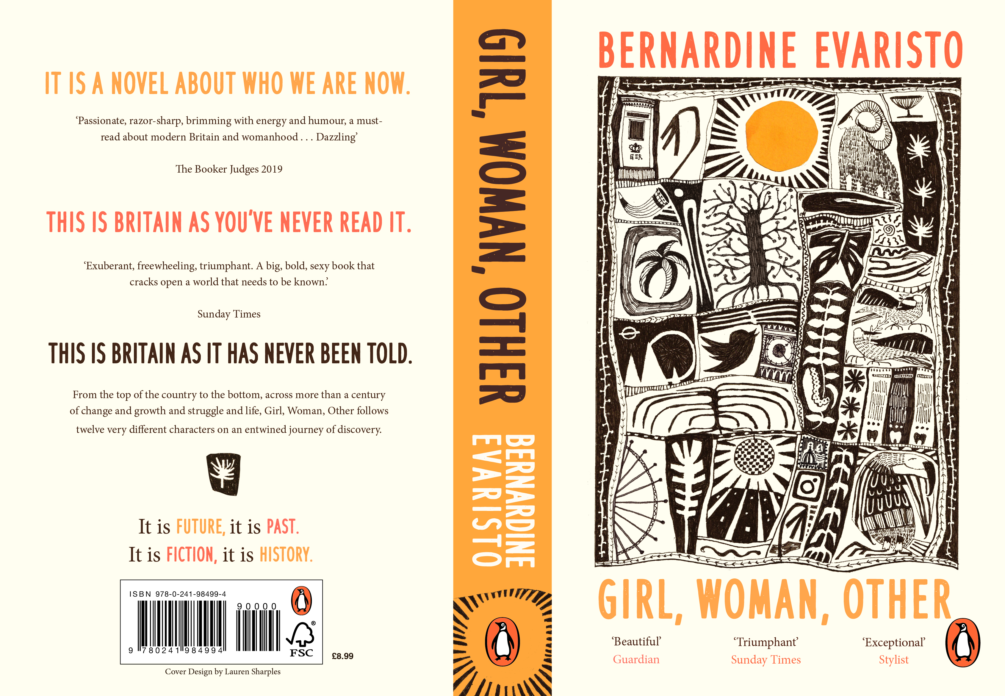 Lauren Sharples's cover design of 'Girl, Woman, Other'