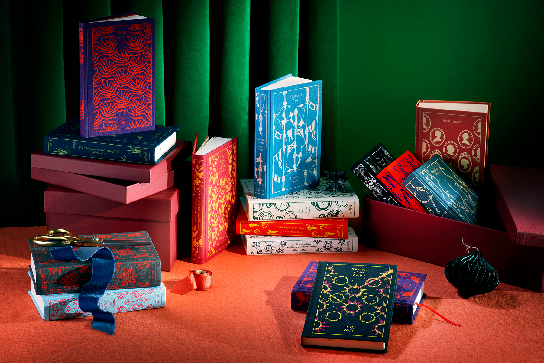 Photo of the Penguin Clothbound Classics collection, available on the Penguin Shop