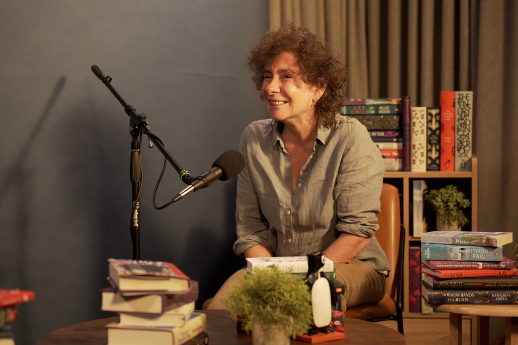 Photo of author Jeanette Winterson in the Penguin Podcast studio